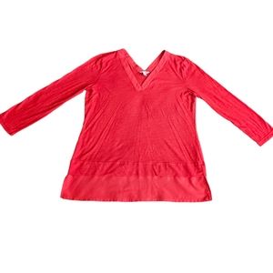 3/4 Sleeve Calvin Klein V Neck Blouse